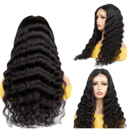 High Quality Brazilian Cuticle Aligned Loose Wave Weave Lace Front Wig Super Drawn Human Hair Wig