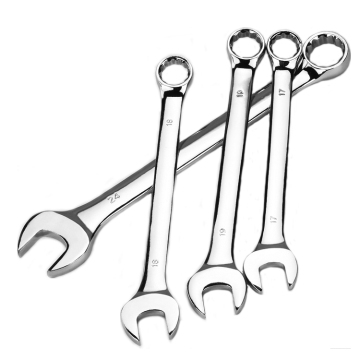 Universal Repair Hand Tool: 6-32mm Open Ring Combination Spanner Wrench with Polished Chrome Surface