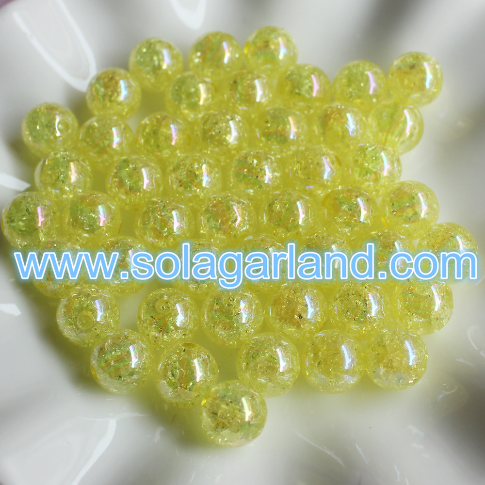 Plastic Round Crackle Beads