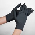 Vente chaude en poudre gratuite gants en nitrile noir jetable