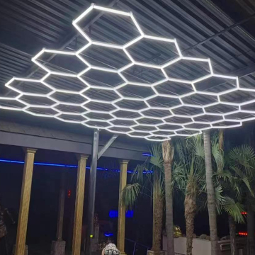 Hexagon Ceiling LED Lights Workshop for Car Shops and Garages