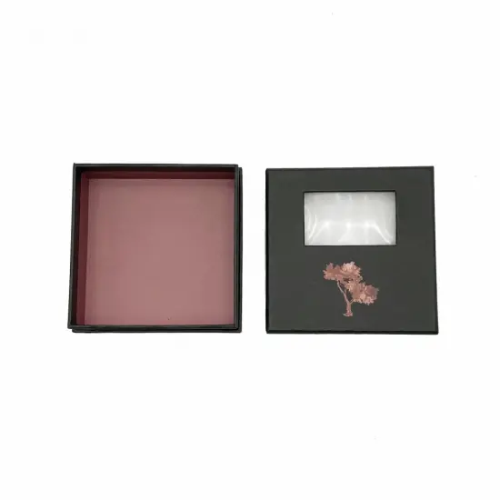 Custom Mini Black Clear PVC Window Paper Box