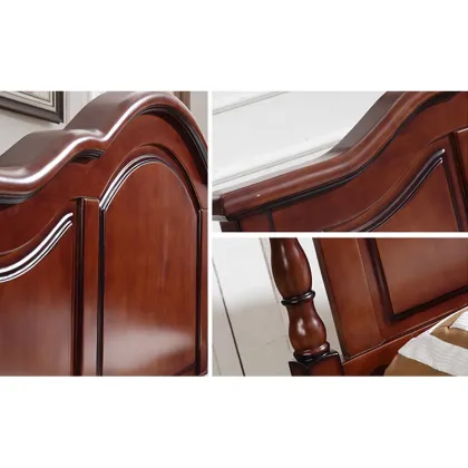 Delicate Modern Solid Wood Double Bed for Bedroom