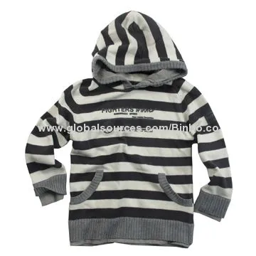 Boys' Casual Hooded Sweater, OEM and ODM Orders Welcomed