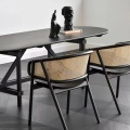 Chaise de salle à manger en bois massif avec siège en tissu moderne minimaliste design meubles de salle à manger chaise de restauration