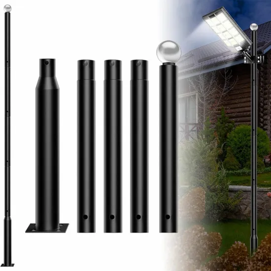 Outdoor Solar Garden Lighting and Street Pole Lights: Sizes 3m, 4m, 5m, 6m