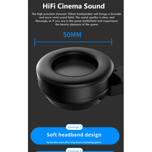 Headset gaming headphone noise membatalkan suara bass surround di atas headphone telinga dengan mic