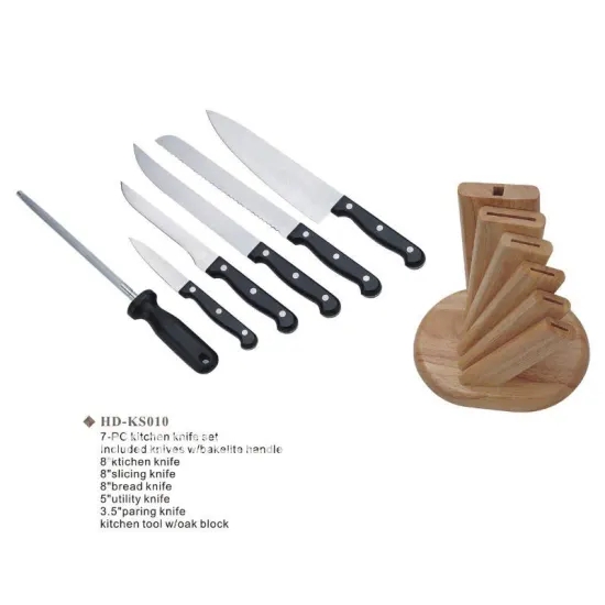 6pcs kitchen knife set with wooden block