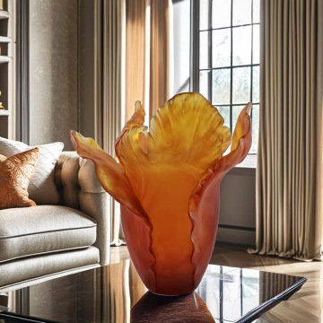 High Grade French Crystal Tulip Flower Table Vase - Baccarat Decorative Ornament for Home, Villa, Wedding, Hotel, or Office