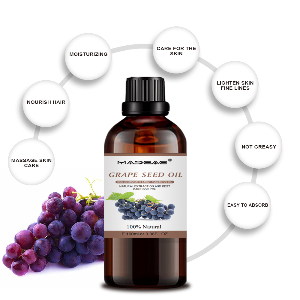 Natural Organic Grape Seed Carrier Oil Skin Care Massage