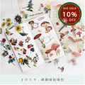 Sulphate Paper Sticker Coating Suk Kam Fan Flower Mushroom Sticker Sticker Creative Stationery Handbill Sticker Map