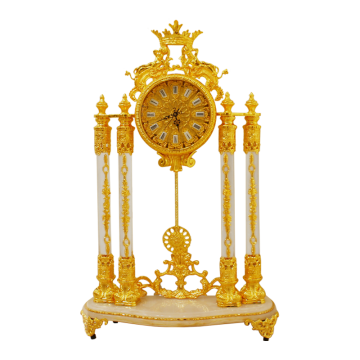 European Classic Crystal Golden Desk Clock - Custom Home Decoration Table Clock