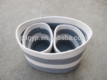2016 high quality eco-friendly manufactuier cotton rope storage basket