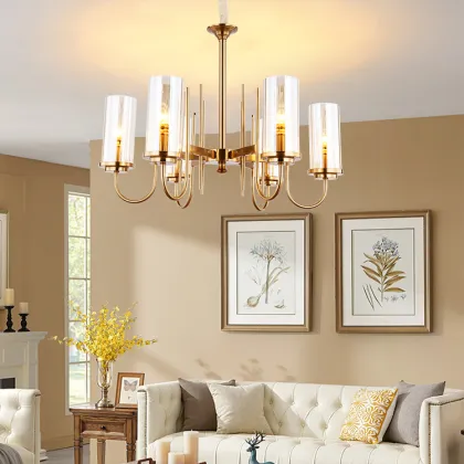 Rustic Hotel Lobby Chandeliers: Chinese Copper Electric Candles for Dining Room