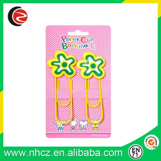 Flower Shaped Soft PVC Paper Clip , Bookmark