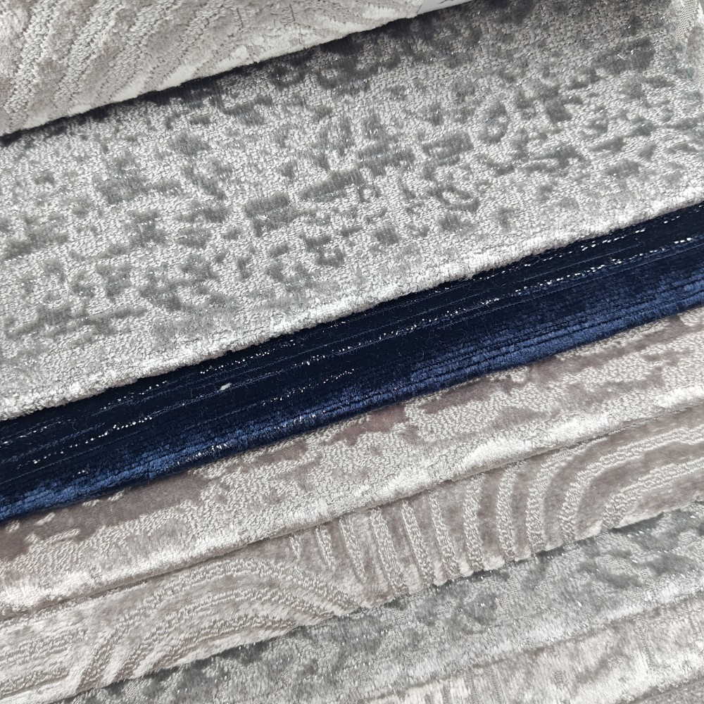 Multi-patterned Geometric Modern Velvet Upholstery Fabric