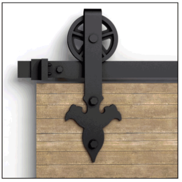 Bat Gothic Style Sliding Barn Door Hardware Kit