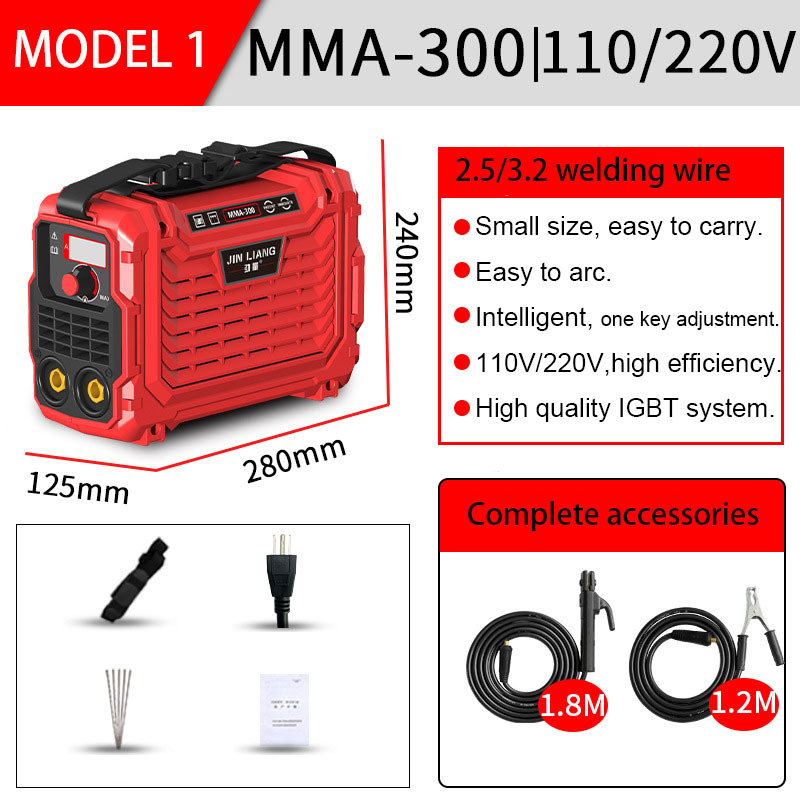 Professional 110V/220V Dual Voltage High Power Inverter Welding Machine with MIG/MMA/TIG/Arc & IGBT Technology, Supporting 250/3