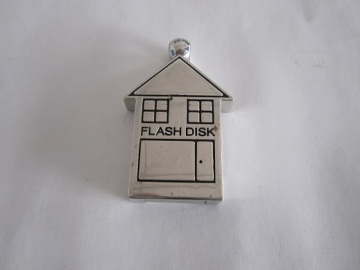 Metal House Shape USB Flash Drive USB 2.0 with Keyring