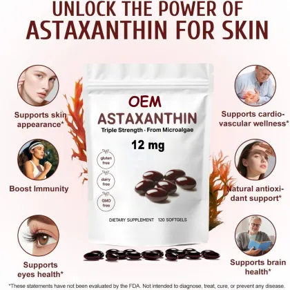 OEM Astaxanthin 12mg with MCT Oil Softgels