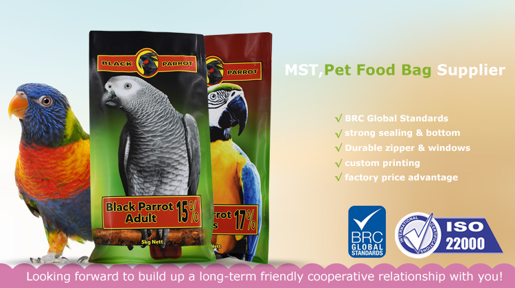 recyclable Laminated pet food bags offset printing