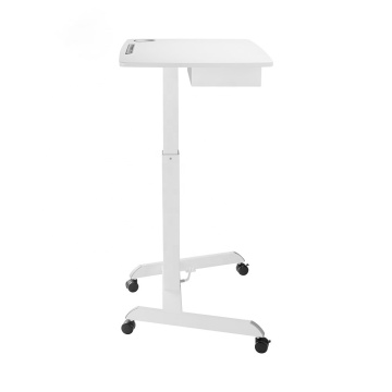 Ergonomic Height Adjustable Mobile Workstation with Drawer and Wheels
