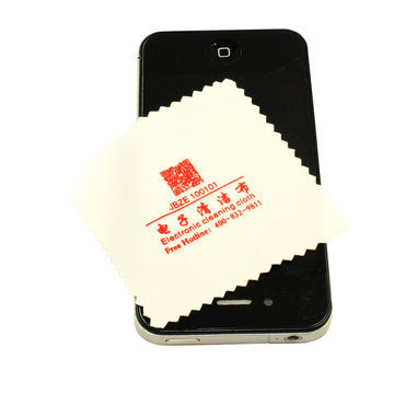 Fiber optical lens cleaning cloth with embossed logo, 100% microfiber