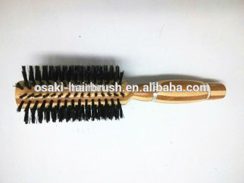 china supplier nylon bristle round bamboo hair brush, hair straightener brush