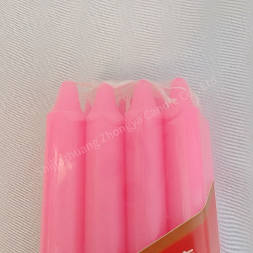 Colorful Pink candle paraffin wax long stick candle