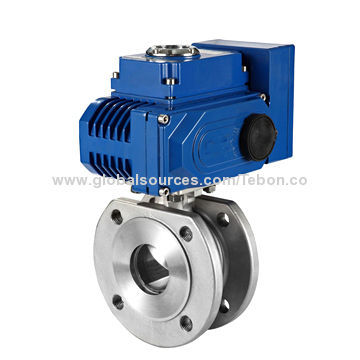 Electronic short ball valves, made of stainless steel, flange type