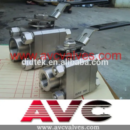 AVC Screw Thread NPT F304 3PC Forged Steel Ball Valve