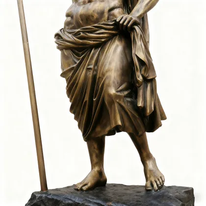 Exquisite Bronze Poseidon Statue with Trident