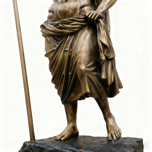 Exquisite Bronze Poseidon Statue with Trident