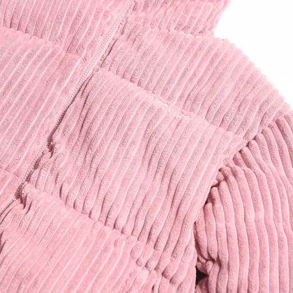 Ladies short corduroy padding jacket