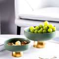 Luksusowy zielony stojak na deser ceramiczny suchy taca owocowa porcelanowa talerz deserowy talerz pamiątki talerz owocowy