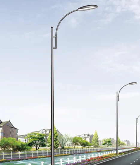 curved arm conical pole with base plate