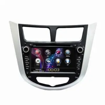 7" car GPS navigation systems for Hyundai Verna 2011, w/ RDS/TV/BT/iPod/GPS/TV/Bluetooth/DVD play