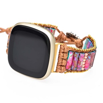 Natural Turquoise Bohemian Style Retro Jewelry Bracelet Watch Band for Fitbit Versa 3 2 1