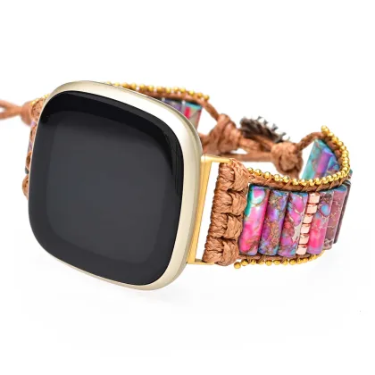 Natural Turquoise Bohemian Style Retro Jewelry Bracelet Watch Band for Fitbit Versa 3 2 1