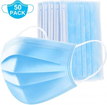 Blue White Pink Colored Melt-blown Nonwoven 3ply Facemask