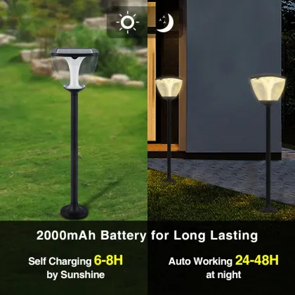 Solar LED Pillar Lights - Waterproof Outdoor Balcony Courtyard Stairway Post Lighting