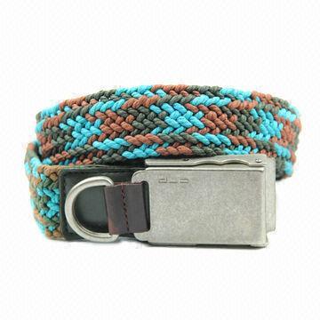Fashionable women's braided belts, made of cotton, OEM orders are welcome