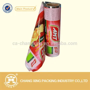 Custom printed metallized opp flexible plastic potato chips packaging roll film