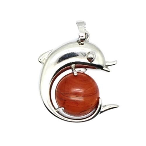 New Arrival Natural Stone Dolphin Pendant Gemstone Healing Dolphins Charm Pendant for DIY Jewelry Making