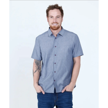 Short sleeve Plain 100% cotton Oxford dress shirts