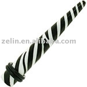 white acrylic tiger print ear stretcher