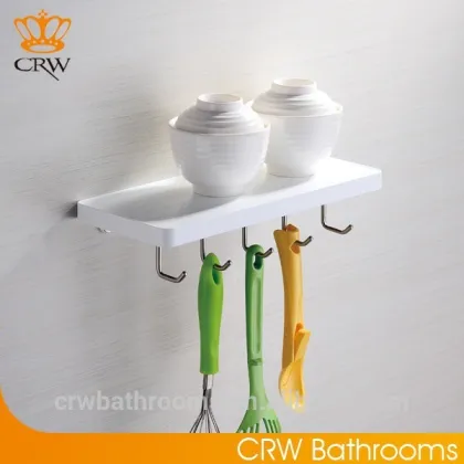 CRW F30310WH white shelf with five hook