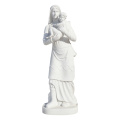 Hand Carved White Marble Madonna Child Sacred Art