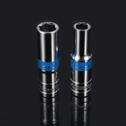 Silvery 1/2 Mirror Blue Ribbon Long Socket