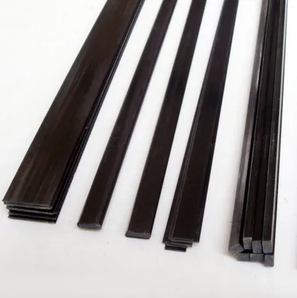 China Factory CFRP Flat Shape Bar Carbon Fiber Strips Pultrusion Carbon Fiber Plate